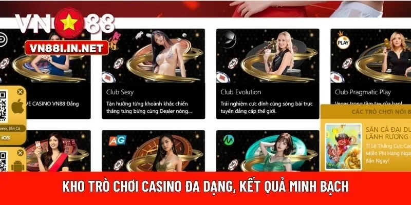 Kho trò chơi casino đa dạng