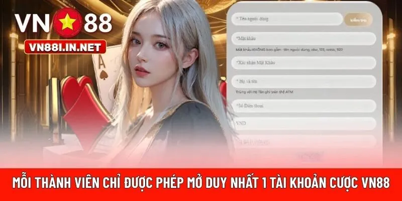  1 tài khoản cược VN88