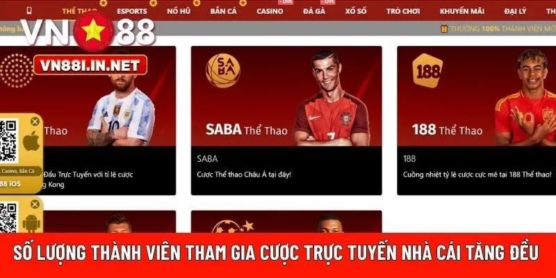  cá cược trực tuyến nhà cái tăng đều 